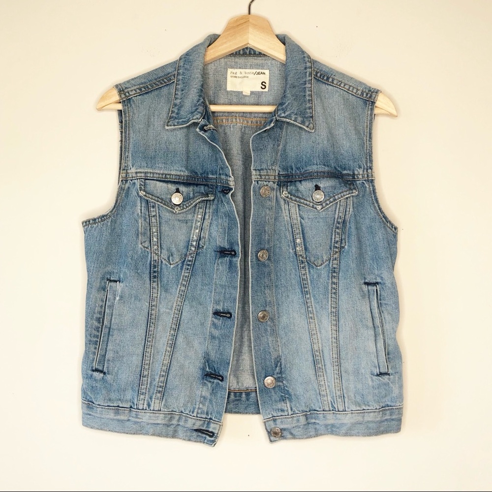 Rag & Bone Jean Jacket Denim Vest Store Exclusive S